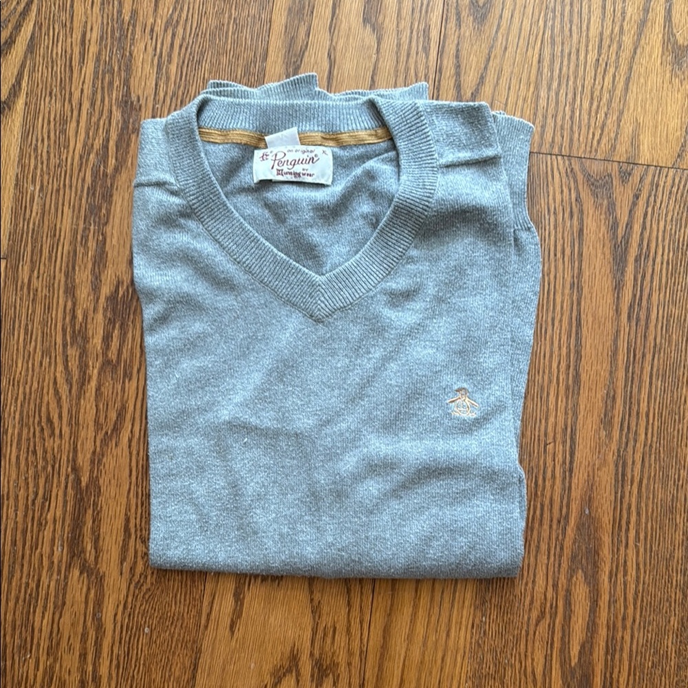Original Penguin Gray V-Neck Sweater